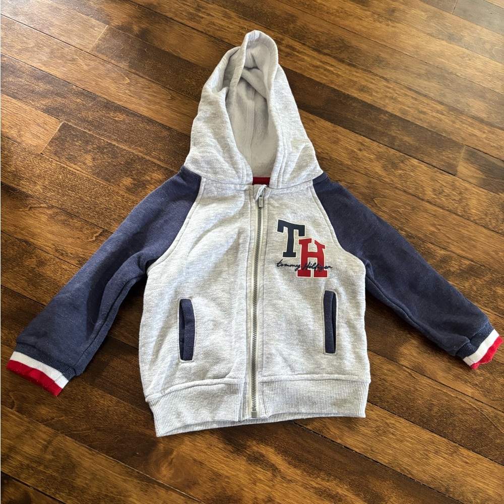 Tommy Hilfiger Gray and Navy Kids Hoodie